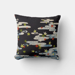 Coussin DANSE KIMONO, EAU COURANTE, CHUTE FEUILLE Florale