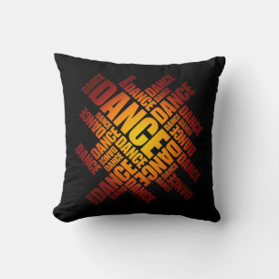 Coussin Danse typographique (feu)