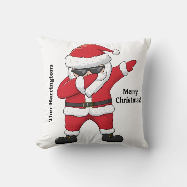Coussin Danser le texte personnalisé Père Noël (Recto)