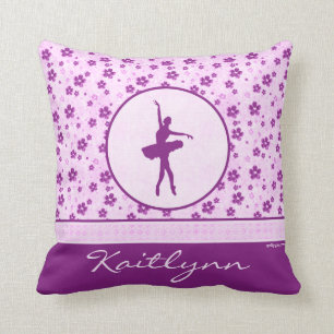 Coussin Danseur classique personnalisé Purple Heart flora