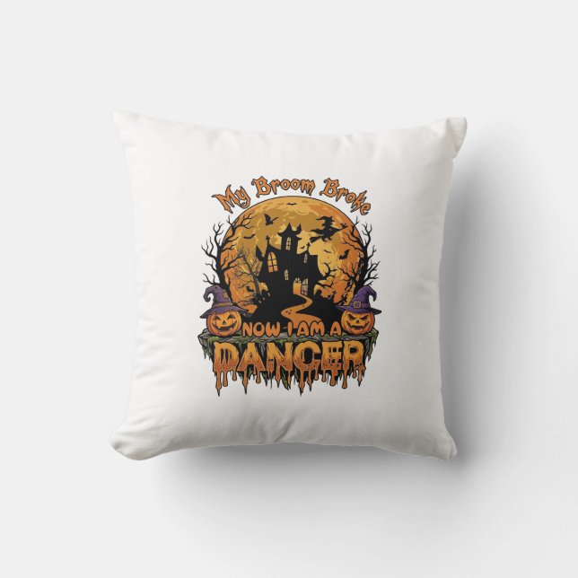 Coussin Danseur de balai cassé Halloween Maison hantée Cit (Recto)