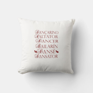 Coussin Danseur en plusieurs langues Roumain Portugais