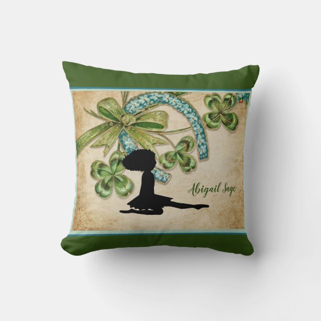 Coussin Danseur irlandais personnalisé, Shamrock et fer à  (Recto)