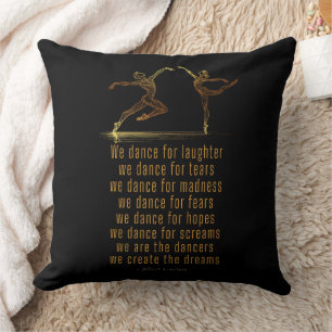 Coussin Danseurs de Ballet Line Art et poème de danse d'Ei