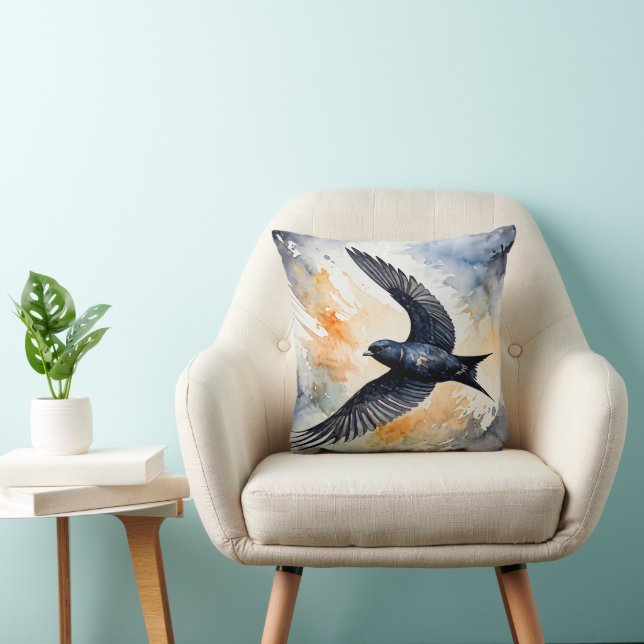 Coussin Danseuse Céleste Symbiotique : Oiseau Agile et Gra (Chaise)
