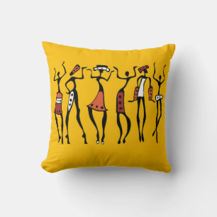 Coussin Danseuse dans le style ethnique traditionnel sans