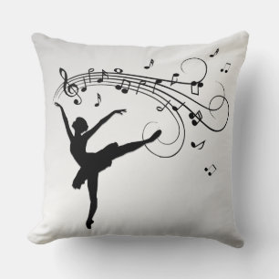 Coussin Danseuse de ballet dansant avec de la musique