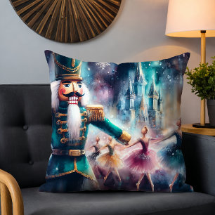 Coussin Danseuse de Casse-Noisette Aquarelle Noël Danse