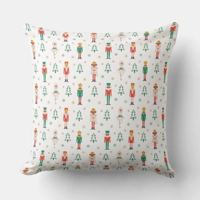 Coussin Danseuse de Casse-Noisette de Noël festive (Recto)