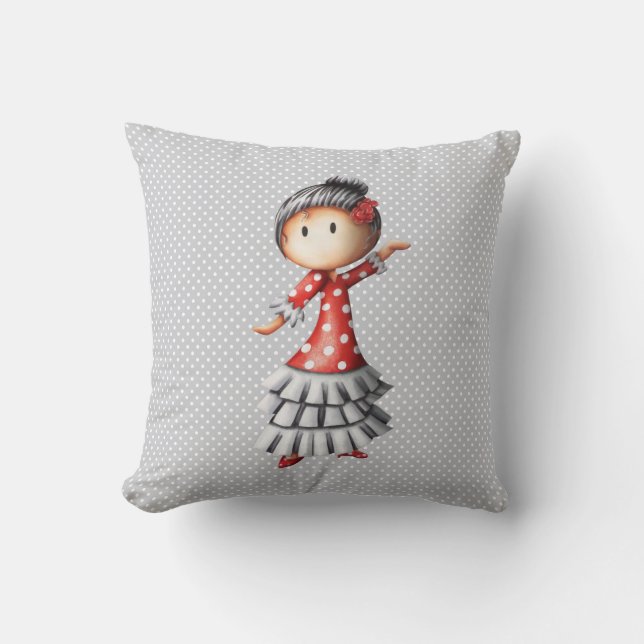 Coussin Danseuse Sévillane Mignonne (Recto)