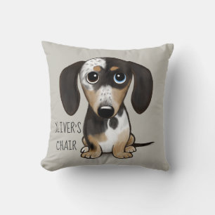 Coussin Dapple Dachshund mignon chien personnalisé