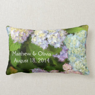 Coussin d'aquarelle d'hortensias