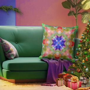 Coussin d'aquarelle géométrique unique Motif