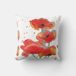 Coussin d'aquarelle rouge