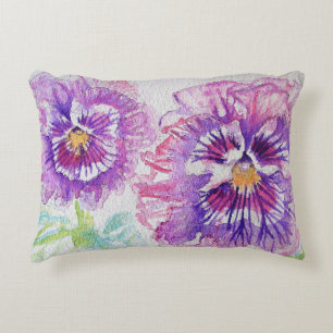 Coussin d'aquarelle violet et rose