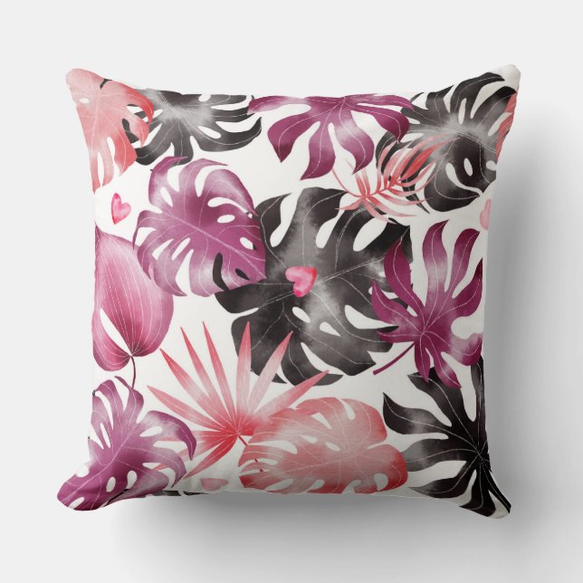 Coussin d'aquarelle violet/noir (Recto)