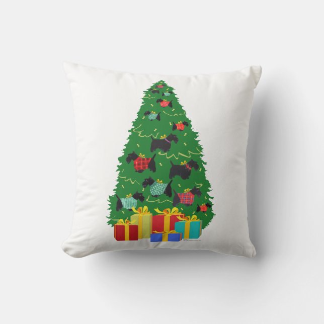 Coussin d'arbre de Noël Scottish Terrier (Recto)