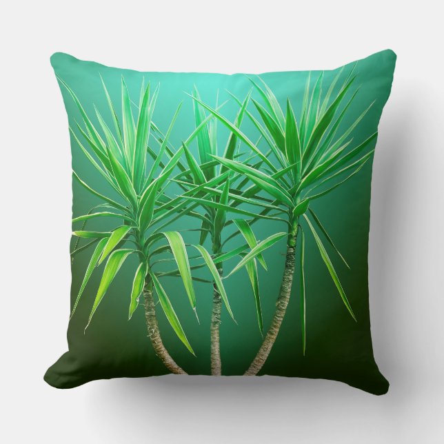 Coussin d'arbre palmier botanique vert (Recto)