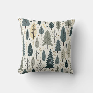 Coussin d'arbres verts