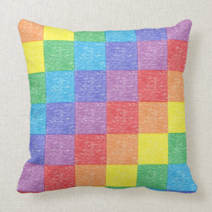 Coussin d'arc-en-ciel de patchwork