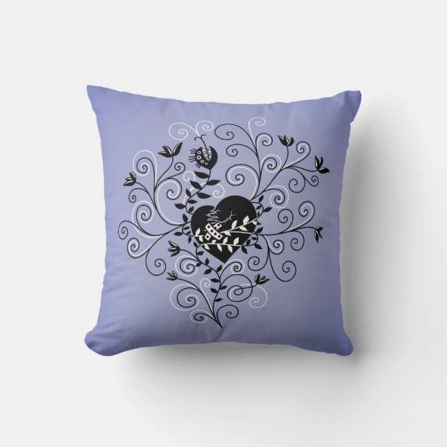 Coussin Dark Abstrait Whimsical Fixe Coeur brisé (Recto)