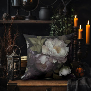 Coussin Dark Academia Floral Design
