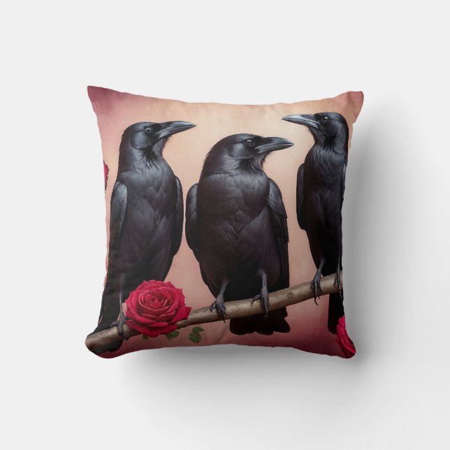 Coussin Dark Academia Ravens (Recto)