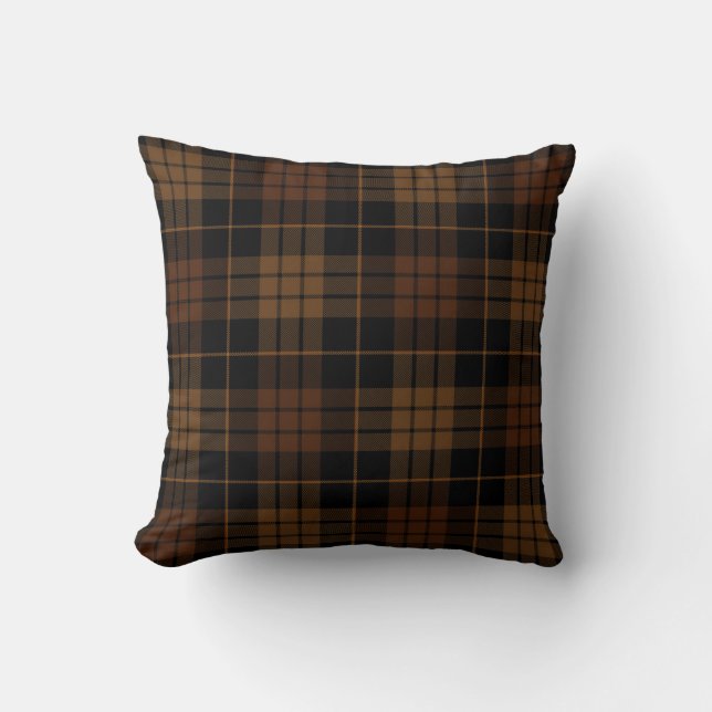 Coussin Dark Academia Tan Plaid (Recto)
