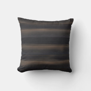 Coussin Dark Japandi Bois Carbonisé Charbon Minimaliste