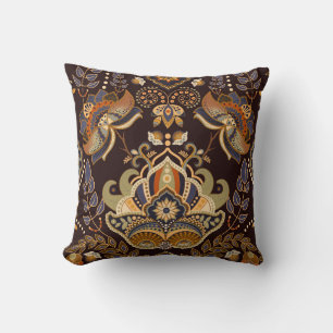 Coussin Dark Paisley : Floral Indian Seamless.