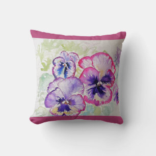 Coussin Dark Pink Pancha Watercolour Flower floral Cushion