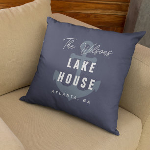 Coussin Dark Purple Ancre Lake House Nom de famille person