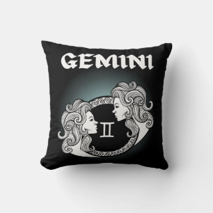 Coussin Dark Zodiac - Gémeaux Art d'Astrologie Médiévale