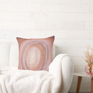 Coussin d'art Abstrait - Neutres roses modernes