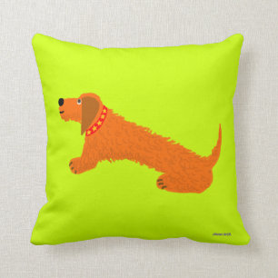 Coussin d'art : Chien de teckel. Chien de