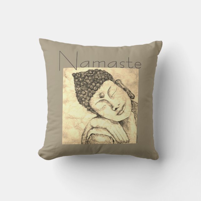 Coussin d'art d'aquarelle de Bouddha de zen de (Recto)