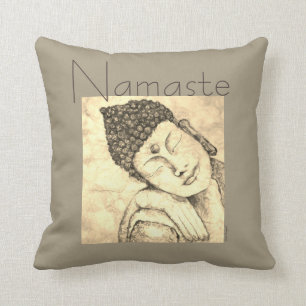 Coussin d'art d'aquarelle de Bouddha de zen de