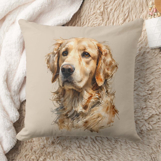 Coussin d'art de chien Retriever doré  (Couverture)