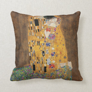 Coussin d'art de Gustav Klimt. Le baiser