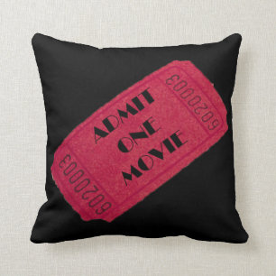Coussin d'art de JTG "admettez un billet de film"
