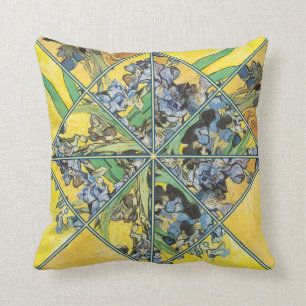 Coussin d'art de kaléidoscope d'iris de Van Gogh