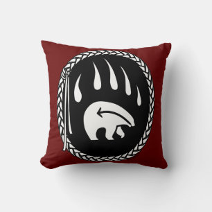 Coussin d'art de l'ours tribal Premières nations O