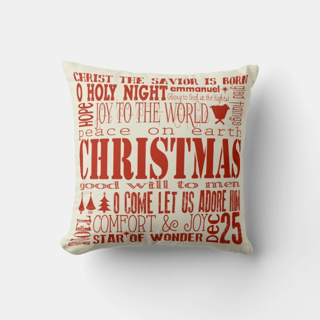 Coussin d'art de souterrain de Joyeux Noël (Recto)