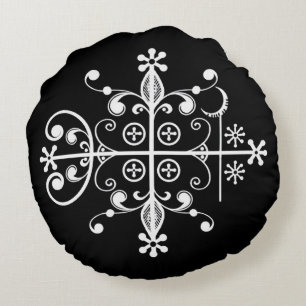 Coussin d'art de Veve de vaudou de Legba de papa