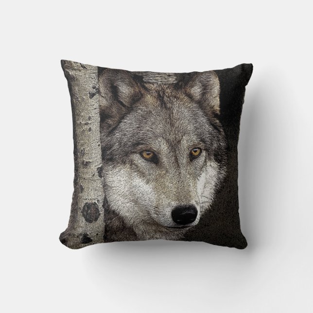 Coussin d'art d'encre de loup (Recto)