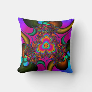 Coussin d'art fractal psycholdélique