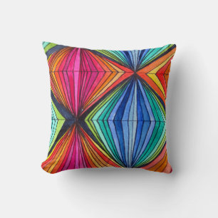 Coussin d'art géométrique Rainbow