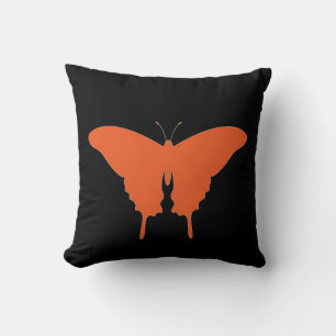 Coussin d'art papillon orange