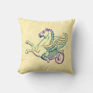Coussin d'art Vintage Hippocampus