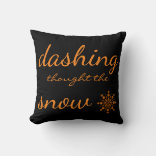 Coussin Dashing pensait que le flocon de neige Noël gris